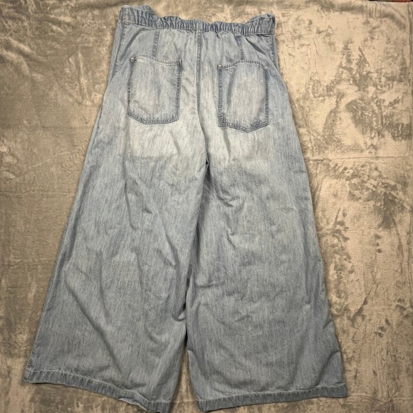 Free People We The Free Dion Jumpsuit Women Blue Denim Halter Wide Leg Boho S - Picture 8 of 15